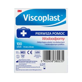 Viscoplast Wodoodporny, plastry z mikroperforacją, 72 mm x 25 mm, 100 sztuk - 6 - zdjęcie produktu