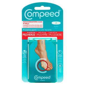 Compeed, plastry na pęcherze, hydrokoloidowe, wąskie, 6 sztuk - zdjęcie produktu