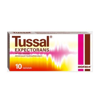 Tussal Expectorans 30 mg, 10 tabletek KRÓTKA DATA - zdjęcie produktu