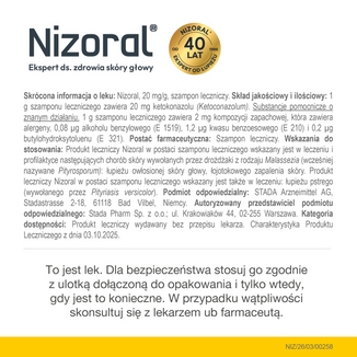 Nizoral 20 mg/ g, szampon przeciwłupieżowy, 100 ml - 8 - zdjęcie produktu