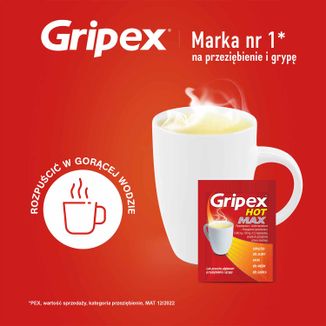 Gripex Hot Max 1000 mg + 100 mg + 12,2 mg, 8 saszetek - 3 - zdjęcie produktu