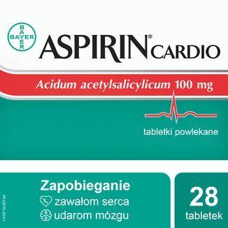 Aspirin Cardio 100 mg, 28 tabletek powlekanych - 2 - zdjęcie produktu