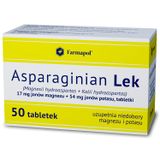Asparaginian Lek 17 mg + 54 mg, 50 tabletek - miniaturka zdjęcia produktu