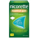Nicorette FreshFruit Gum 4 mg, guma do żucia, lecznicza, 105 sztuk - miniaturka zdjęcia produktu