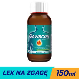 Gaviscon o smaku mięty (500 mg + 267 mg + 160 mg)/ 10 ml, zawiesina doustna, 150 ml - 3 Gaviscon o smaku mięty (500 mg + 267 mg + 160 mg)/ 10 ml, zawiesina doustna, 150 ml - 3 - zdjęcie produktu