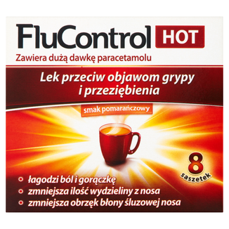 Flucontrol Hot (1000 mg + 10 mg + 4 mg)/ 5,5 g, 8 saszetek USZKODZONE OPAKOWANIE - 2 - zdjęcie produktu