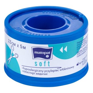 Matopat Soft, przylepiec włókninowy, hipoalergiczny, 2,5 cm x 5 m, 1 sztuka - zdjęcie produktu