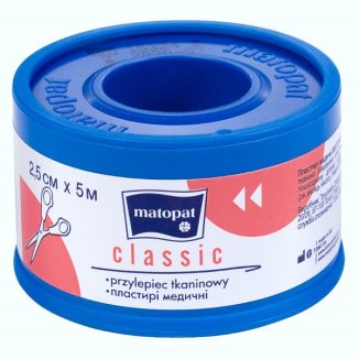 Matopat Classic, przylepiec tkaninowy, 2,5 cm x 5 m, 1 sztuka - zdjęcie produktu