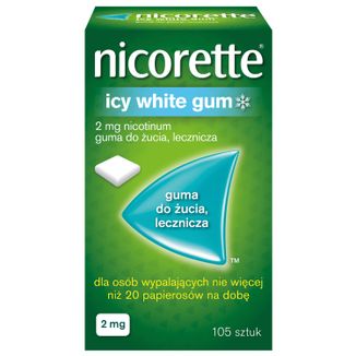 Nicorette Icy White Gum 2 mg, guma do żucia lecznicza, 105 sztuk - zdjęcie produktu