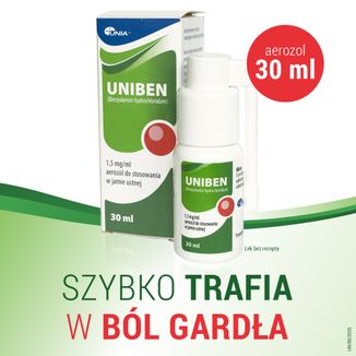 Uniben 1,5 mg/ ml, aerozol do stosowania w jamie ustnej, 30 ml - 2 - zdjęcie produktu