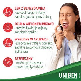 Uniben 1,5 mg/ ml, aerozol do stosowania w jamie ustnej, 30 ml - 3 - zdjęcie produktu