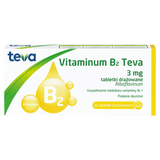 Vitaminum B2 Teva 3 mg, 50 tabletek drażowanych USZKODZONE OPAKOWANIE - miniaturka zdjęcia produktu