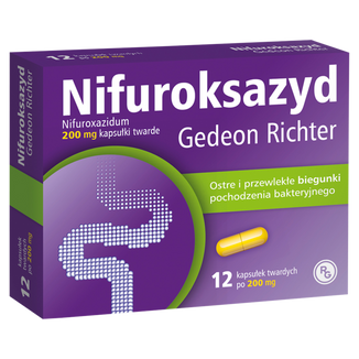 Nifuroksazyd Gedeon Richter 200 mg, 12 kapsułek twardych - 2 - zdjęcie produktu