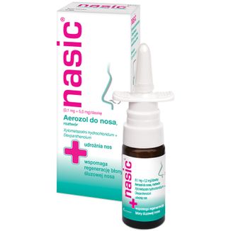 Nasic (0,1 mg + 5 mg)/ dawkę, aerozol do nosa, 10 ml - zdjęcie produktu