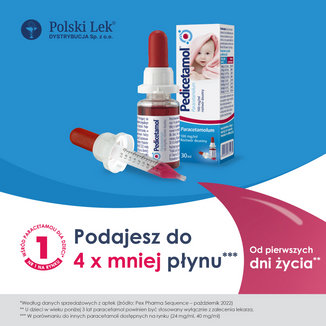 Pedicetamol 100 mg/ ml, roztwór doustny dla dzieci i niemowląt od urodzenia, 30 ml - 5 - zdjęcie produktu
