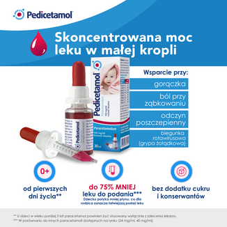 Pedicetamol 100 mg/ ml, roztwór doustny dla dzieci i niemowląt od urodzenia, 30 ml - 7 - zdjęcie produktu