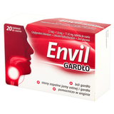Envil Gardło 1,5 mg + 1 mg + 17,42 mg, 20 tabletek do ssania - miniaturka zdjęcia produktu