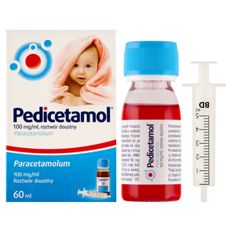 Pedicetamol 100 mg/ ml, roztwór doustny dla dzieci i niemowląt od urodzenia, 60 ml KRÓTKA DATA - 2 - zdjęcie produktu