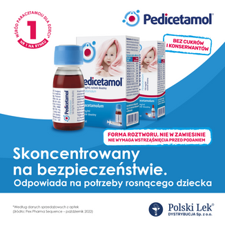 Pedicetamol 100 mg/ ml, roztwór doustny dla dzieci i niemowląt od urodzenia, 60 ml KRÓTKA DATA - 9 - zdjęcie produktu