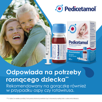 Pedicetamol 100 mg/ ml, roztwór doustny dla dzieci i niemowląt od urodzenia, 60 ml - 4 - zdjęcie produktu