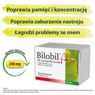 Bilobil Forte 80 mg, 60 kapsułek - 5 - zdjęcie produktu