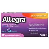 Allegra 120 mg, 10 tabletek powlekanych KRÓTKA DATA - miniaturka zdjęcia produktu