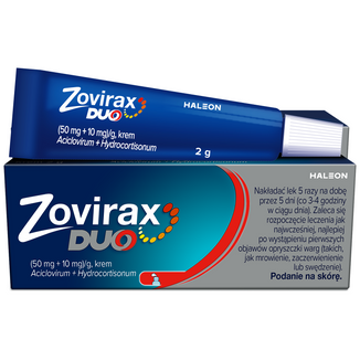 Zovirax Duo (50 mg + 10 mg)/ g, krem, 2 g  - zdjęcie produktu