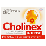 Cholinex Intense 2,5 mg + 1,2 mg, smak miodowo-cytrynowy, 20 pastylek twardych do ssania - miniaturka zdjęcia produktu