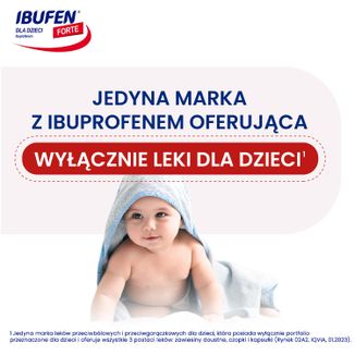 Ibufen dla dzieci Forte o smaku truskawkowym 200 mg/ 5 ml, zawiesina doustna od 3 miesiąca, 100 ml - 2 - zdjęcie produktu