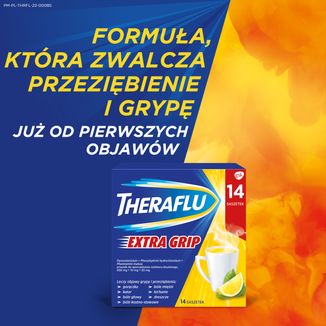 Theraflu Extra Grip 650 mg + 10 mg + 20 mg, proszek do sporządzania roztworu doustnego, 14 saszetek - 2 - zdjęcie produktu