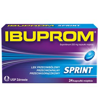 Ibuprom Sprint 200 mg, 24 kapsułki miękkie USZKODZONE OPAKOWANIE - zdjęcie produktu