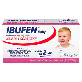 Ibufen Baby 125 mg, czopki od 2 lat, 5 sztuk - 3 Ibufen Baby 125 mg, czopki od 2 lat, 5 sztuk - 3 - zdjęcie produktu