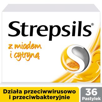 Strepsils z miodem i cytryną 1,2 mg + 0,6 mg, 36 pastylek twardych - 2 - zdjęcie produktu