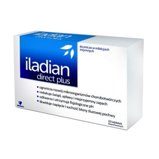 Iladian Direct Plus, 10 tabletek dopochwowych USZKODZONE OPAKOWANIE - zdjęcie produktu