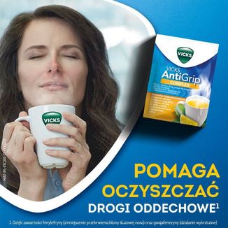 Vicks AntiGrip Complex 500 mg + 200 mg + 10 mg, proszek do sporządzania roztworu doustnego, 10 saszetek USZKODZONE OPAKOWANIE - 3 - zdjęcie produktu