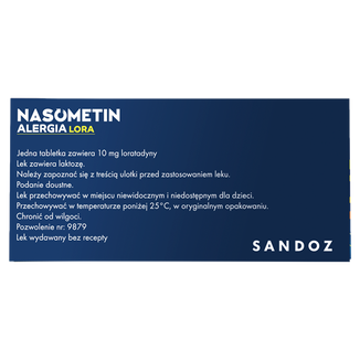Nasometin Alergia Lora 10 mg, 10 tabletek - 3 - zdjęcie produktu