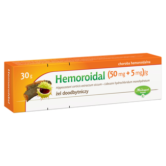 Hemoroidal (50 mg + 5 mg)/g, żel doodbytniczy, 30 g - 2 Hemoroidal (50 mg + 5 mg)/g, żel doodbytniczy, 30 g - 2 - zdjęcie produktu