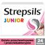 Strepsils Junior 1,2 mg + 0,6 mg, bez cukru, smak truskawkowy, 24 pastylki do ssania- miniaturka 2 zdjęcia produktu