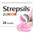 Strepsils Junior 1,2 mg + 0,6 mg, bez cukru, smak truskawkowy, 24 pastylki do ssania- miniaturka 3 zdjęcia produktu