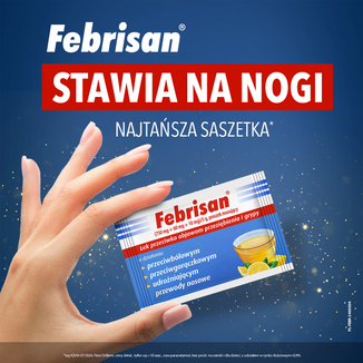 Febrisan (750 mg + 60 mg + 10 mg)/ 5 g, proszek musujący, 12 saszetek - 7 - zdjęcie produktu