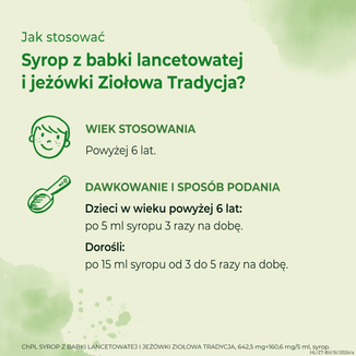 Ziołowa Tradycja Syrop z babki lancetowatej i jeżówki (642,5 mg + 160,6 mg)/5 ml, 125 g - 3 - zdjęcie produktu