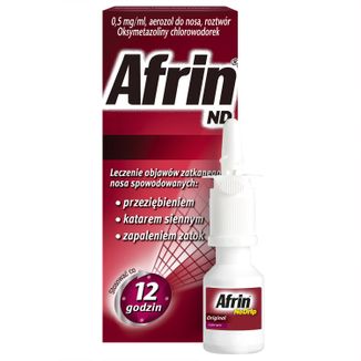 Afrin ND 0,5 mg/ ml, aerozol do nosa, roztwór, 15 ml - zdjęcie produktu