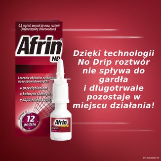 Afrin ND 0,5 mg/ ml, aerozol do nosa, roztwór, 15 ml - 3 - zdjęcie produktu