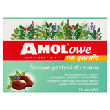 AMOLowe na Gardło, ziołowe pastylki do ssania, 16 sztuk - miniaturka zdjęcia produktu
