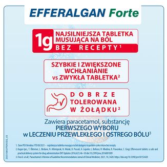Efferalgan Forte 1 g, 8 tabletek musujących - 2 - zdjęcie produktu
