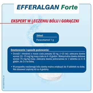 Efferalgan Forte 1 g, 8 tabletek musujących - 3 - zdjęcie produktu