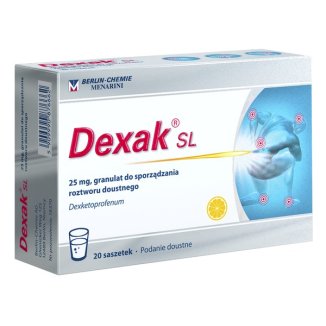 Dexak SL 25 mg, granulat do sporządzania roztworu doustnego, 20 saszetek - zdjęcie produktu