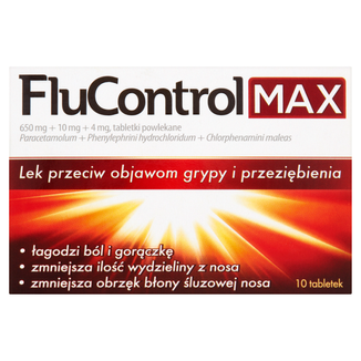 FluControl Max 650 mg + 10 mg + 4 mg, 10 tabletek powlekanych - 2 - zdjęcie produktu