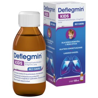 Deflegmin Kids 15 mg/ 5 ml, syrop, 120 ml - zdjęcie produktu