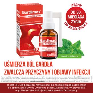 Gardimax Medica Spray (20 mg + 5 mg)/10 ml, aerozol do stosowania w jamie ustnej, 30 ml - 2 - zdjęcie produktu